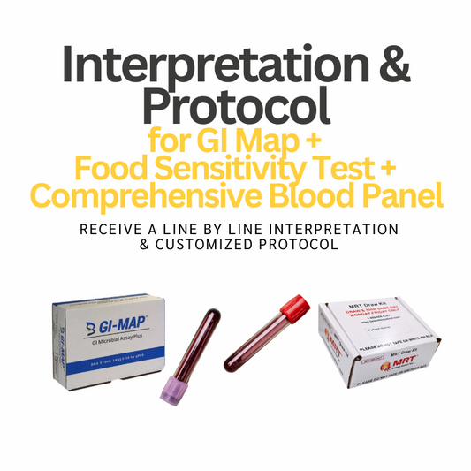Interpretation & Protocol for GI Map, Food Sensitivity, & Blood Work